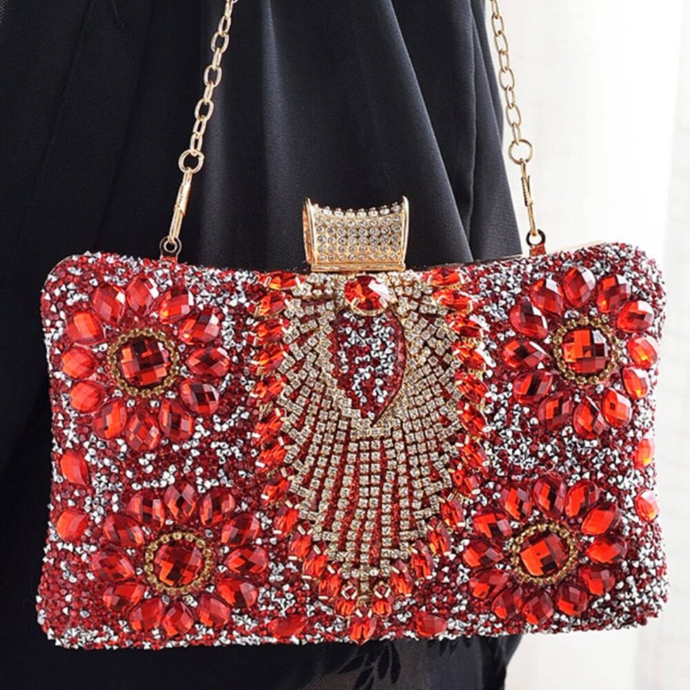 WOMEN DINNER CHAIN ONE-SHOULER DIAMOND BAG - Picture 3 of 6